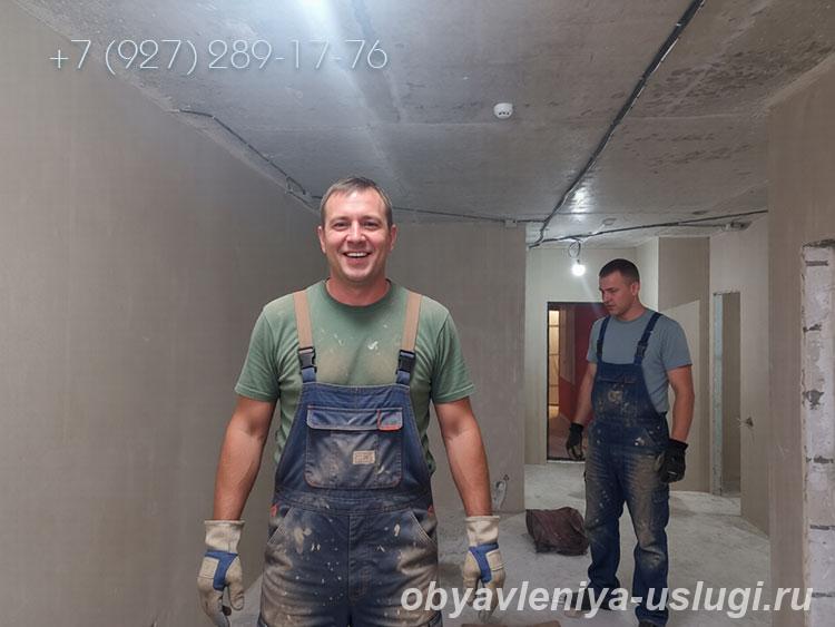 Штукатурка по маякам в частном доме, в коттедже, здании